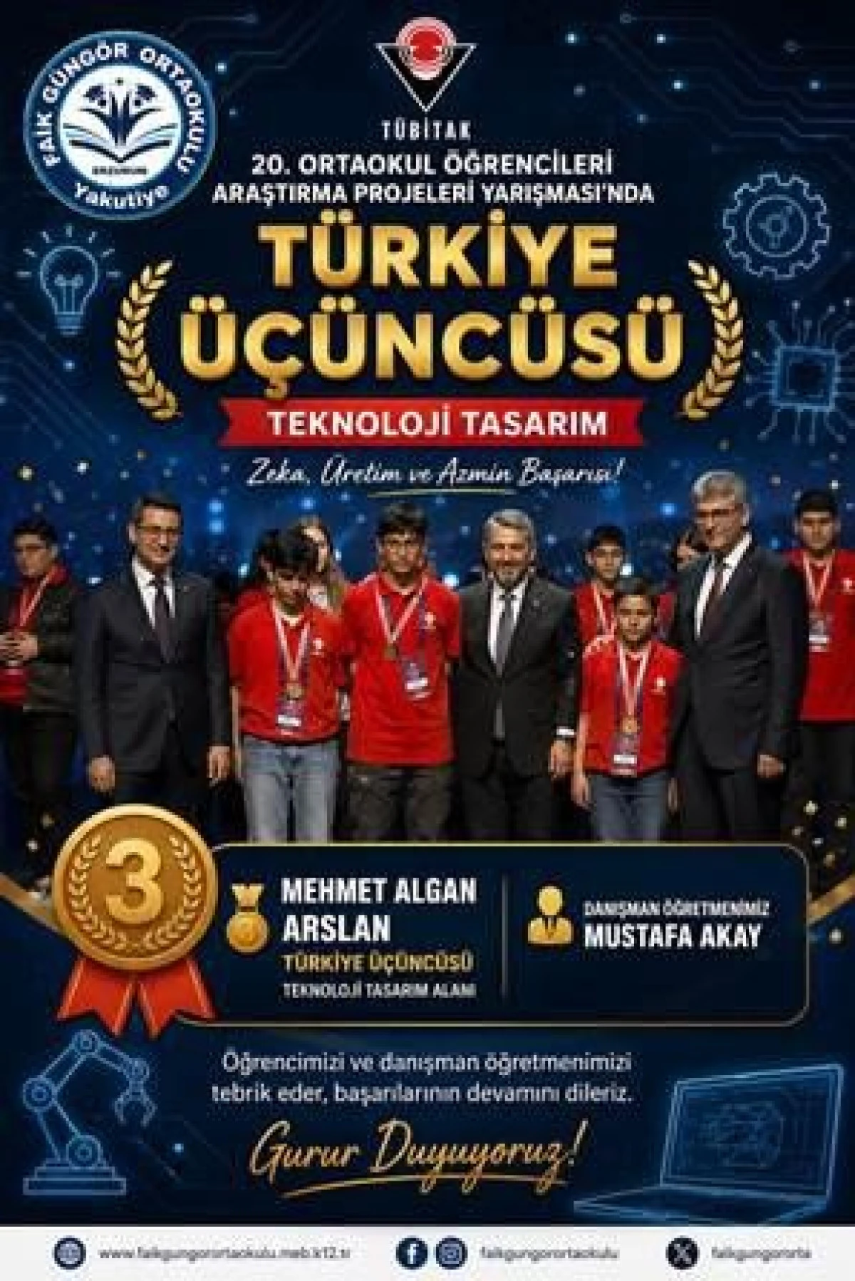 Faik G&uuml;ng&ouml;r Ortaokulu&rsquo;ndan gururlandıran başarı